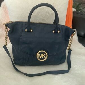 Michael Kors Navy Blue Leather Handbag